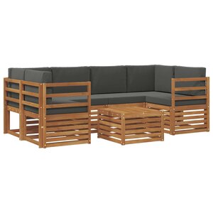 vidaXL Ensemble de canapés d'extérieur 7 Pièces Naturel et Anthracite