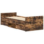 vidaXL Cadre de lit sans matelas chêne fumé 90x200 cm