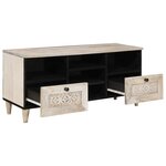 vidaXL Meuble TV Blanc 100 x 33 x 46 cm bois de manguier massif