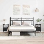 vidaXL Table de chevet avec tiroir 2 Pièces Chêne noir 34 x 36 x 50 cm