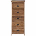 vidaXL Commode avec tiroir Marron 45 x 35 x 110 cm Bois de teck massif
