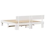 vidaXL Cadre de lit Blanc 200 x 200 cm Bois massif en pin