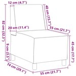 vidaXL Canapé modulaire sans accoudoirs Rouge vin 55 cm Velours