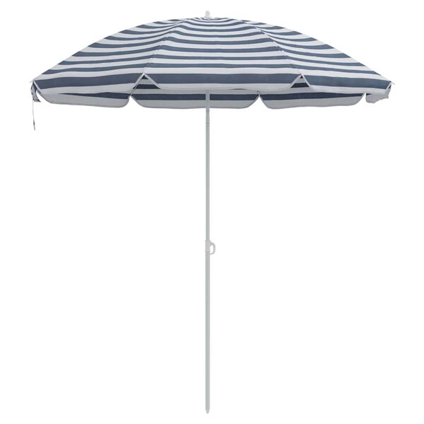 vidaXL Parasol de plage Bleu et Blanc 263 x 263 x 272 cm
