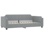 vidaXL Lit de jour avec gigogne et tiroirs gris clair 80x200 cm tissu
