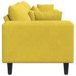 vidaXL Canapé en velours avec coussin avec oreiller Jaune 210 cm Velours