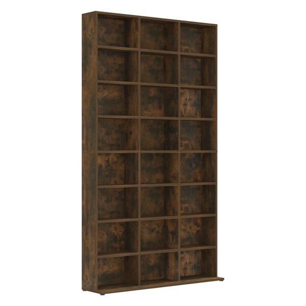 vidaXL Armoire à CD Chêne fumé 102x23x177 5 cm Bois d'ingénierie