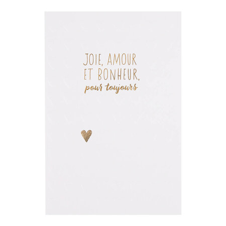 Carte Mariage Joie Amour Et Bonheur - Draeger paris