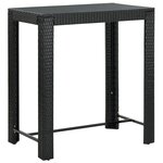 vidaXL Ensemble de bar de jardin 7 Pièces et coussins Résine tressée Noir