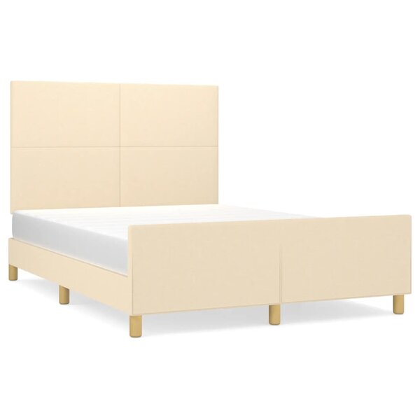 vidaXL Cadre de lit sans matelas crème 140x190 cm tissu