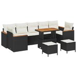 vidaXL Ensemble de canapé de jardin 10 Pièces Noir 90 x 55 x 71 cm