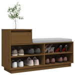 vidaXL Armoire à chaussures Marron miel 110x34x61cm Bois de pin massif