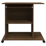 vidaXL Bureau d'ordinateur Chêne marron 80x50x75 cm Bois d'ingénierie