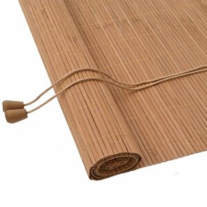 vidaXL Store enrouleur avec des rideaux Marron 140 x 220 cm Bambou