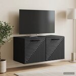 vidaXL Meuble TV mural Noir 59 5 x 31 x 30 cm Bois d'ingénierie