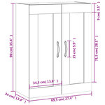 vidaXL Armoire murale gris béton 69 5x34x90 cm bois d'ingénierie