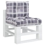 vidaXL Coussins de palette lot de 2 motif à carreaux gris tissu