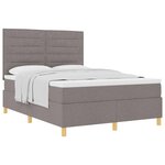 vidaXL Lit à ressorts avec tête de lit Taupe 140 x 190 cm tissu