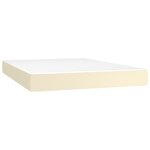 vidaXL Lit à sommier tapissier avec matelas Crème 140x200cm Similicuir