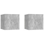 vidaXL Tables de chevet 2Pièces Gris béton 30 5x30x30cm Bois d'ingénierie