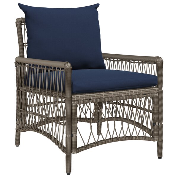 vidaXL Chaise de jardin avec coussins gris 60x70x78 cm en poly rattan