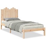 vidaXL Cadre de lit extra long sans matelas 100x220 cm bois massif