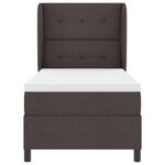 vidaXL Lit à ressorts avec matelas Marron foncé 90 x 190 cm tissu