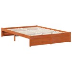 vidaXL Cadre de lit Cire marron 140 x 200 cm Bois de Pin Massif