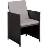 Tectake salon de jardin bilbao 8 places avec housse de protection - noir/gris
