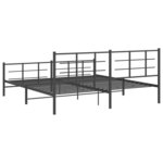vidaXL Cadre de lit métal avec tête de lit/pied de lit noir 193x203 cm