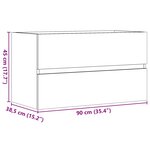 vidaXL Armoire d'évier Gris béton 90x38 5x45 cm Aggloméré