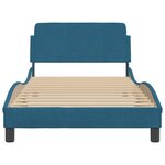 vidaXL Cadre de lit et tête de lit sans matelas bleu 100x200cm velours