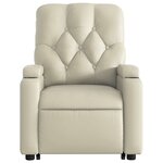 vidaXL Fauteuil inclinable électrique crème similicuir