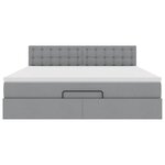 VidaXL Cadre de lit ottoman et matelas gris clair 180x200 cm tissu
