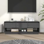 vidaXL Meuble TV Gris 110 5x34x40 cm Bois de pin massif