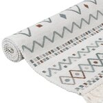 vidaXL Tapis Beige et bleu 80x300 cm Coton