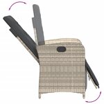 vidaXL Chaise inclinable de jardin avec repose-pied gris clair rotin
