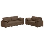 vidaXL Canapé 2 Pièces Marron 219 x 80 x 82 cm tissu