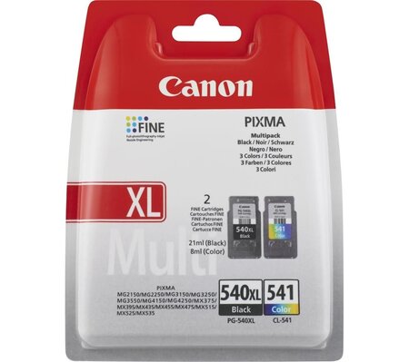 Pack 2 cartouches d'encre canon pg-540xl / cl-541 (noir + couleurs)