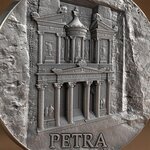 Pièce de monnaie en Argent 50 Cedis g 155.5 (5 oz) Millésime 2024 Rock Cut Monuments PETRA