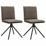 vidaXL Chaise à manger gris foncé similicuir daim