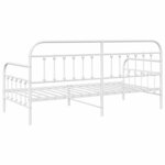 vidaXL Cadre de lit de jour Blanc 90 x 200 cm Acier enduit de poudre