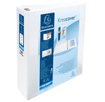 Classeur PP personnalisable Kreacover - 4 anneaux en D 60mm - A4 maxi  blanc x 10 EXACOMPTA