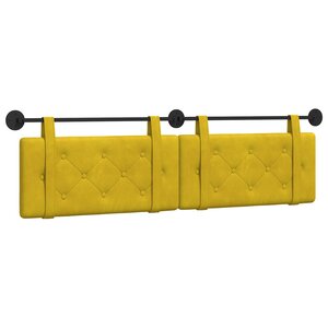 vidaXL Tête de lit suspendue Jaune Velours