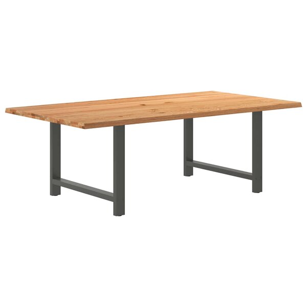 vidaXL Table à manger marron clair bois de chêne massif rectangulaire