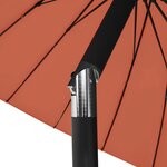 vidaXL Parasol d'extérieur et mât avec aluminium 270 cm terre cuite