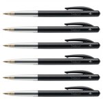 Stylo bille Rétractable M10 CLIC Medium pointe moyenne 1 mm noire x 6 BIC