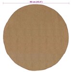 vidaXL Tapis de surface Naturel Ø 90 cm Jute