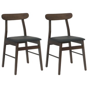 vidaXL Chaise de salle à manger 2 pc Bois de Caoutchouc Massif