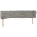vidaXL Tête de lit avec oreilles Gris clair 163x23x78/88 cm Velours